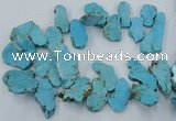 CTD2012 Top drilled 20*25mm - 30*35mm freeform turquoise beads