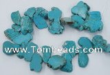 CTD2014 Top drilled 20*25mm - 30*35mm freeform turquoise beads