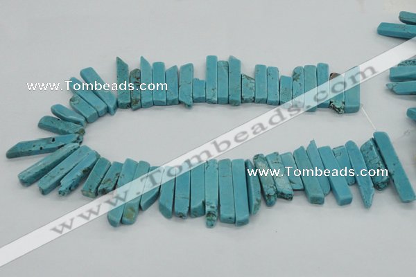 CTD2018 Top drilled 6*20mm - 8*45mm sticks turquoise beads