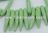 CTD2038 Top drilled 5*15mm - 6*40mm sticks turquoise beads