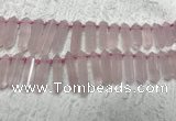 CTD2114 Top drilled 10*25mm - 12*45mm sticks rose quartz beads