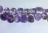 CTD2141 Top drilled 15*25mm - 18*25mm freeform amethyst beads
