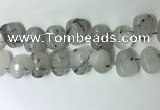 CTD2143 15*25mm - 18*25mm freeform black rutilated quartz  beads