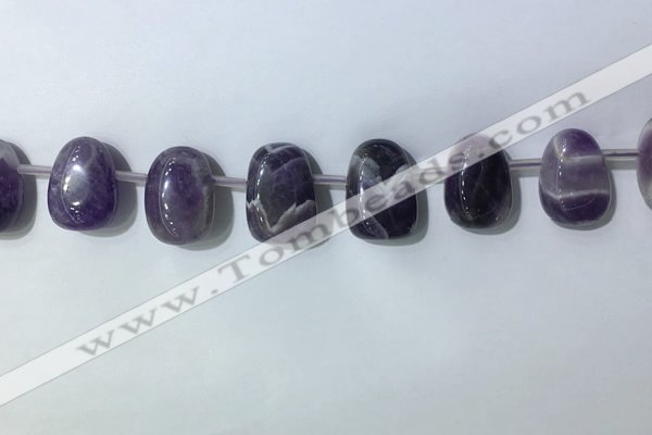 CTD2144 Top drilled 15*25mm - 18*25mm freeform dogtooth amethyst beads