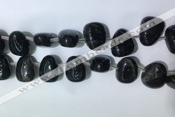 CTD2145 Top drilled 15*25mm - 18*25mm freeform smoky quartz beads