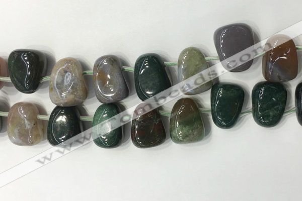 CTD2148 Top drilled 15*25mm - 18*25mm freeform Indian agate beads