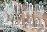 CTD2240 Top drilled 10*22mm - 12*45mm faceted nuggets white crystal beads