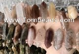 CTD2241 10*22mm - 12*45mm faceted nuggets mixed rutilated quartz beads