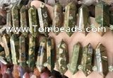 CTD2246 Top drilled 10*22mm - 12*45mm faceted nuggets rhyolite beads