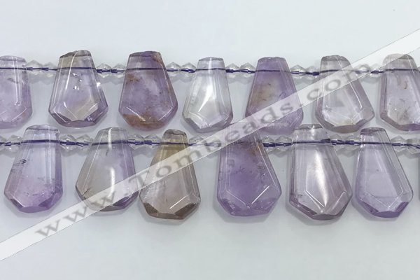 CTD2266 Top drilled 16*28mm - 20*30mm faceted freeform ametrine beads