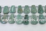 CTD2269 Top drilled 16*28mm - 20*30mm faceted freeform amazonite beads