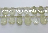 CTD2272 Top drilled 16*28mm - 20*30mm faceted freeform lemon quartz beads