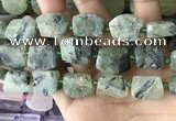 CTD2283 Top drilled 15*20mm - 17*23mm freeform green rutilated quartz beads