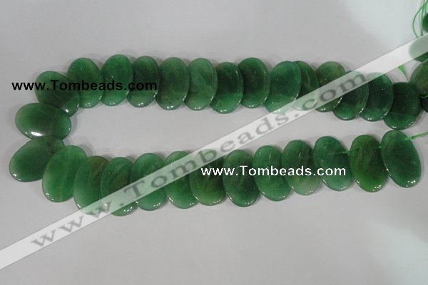 CTD23 Top drilled 20*30mm oval green aventurine beads wholesale