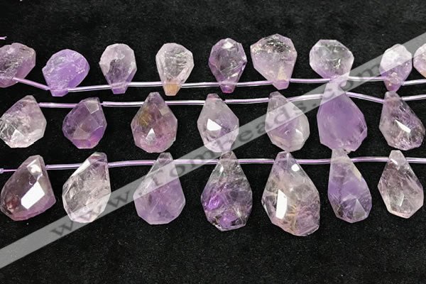 CTD2302 Top drilled 16*22mm - 25*35mm faceted nuggets amethyst beads