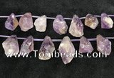 CTD2303 Top drilled 20*25mm - 25*45mm faceted nuggets amethyst beads