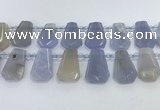 CTD2330 Top drilled 16*18mm - 20*30mm freeform blue chalcedony beads