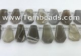 CTD2334 Top drilled 16*18mm - 20*30mm faceted freeform moonstone beads