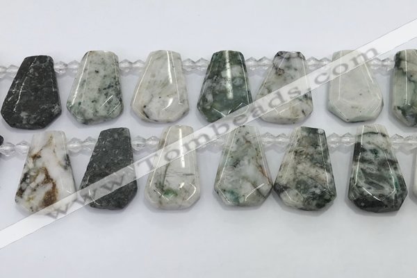 CTD2343 Top drilled 16*18mm - 20*30mm faceted freeform jade beads