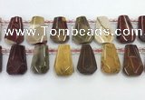 CTD2348 Top drilled 16*18mm - 20*30mm faceted freeform mookaite beads