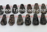 CTD2351 Top drilled 16*18mm - 20*30mm freeform red snowflake obsidian beads