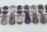 CTD2356 Top drilled 16*18mm - 20*30mm faceted freeform amethyst beads