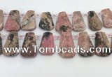 CTD2360 Top drilled 16*18mm - 20*30mm faceted freeform rhodonite beads