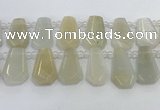 CTD2361 Top drilled 16*18mm - 20*30mm faceted freeform moonstone beads