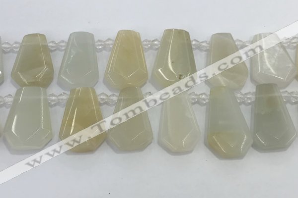 CTD2361 Top drilled 16*18mm - 20*30mm faceted freeform moonstone beads