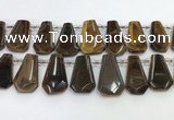 CTD2365 Top drilled 16*18mm - 20*30mm faceted freeform tiger eye beads