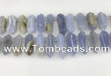 CTD2390 Top drilled 13*30mm - 14*42mm sticks blue chalcedony beads