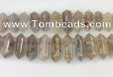 CTD2391 Top drilled 13*30mm - 14*42mm sticks sakura agate beads