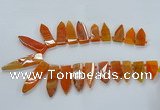 CTD2510 Top drilled 15*25mm - 16*50mm sticks agate gemstone beads