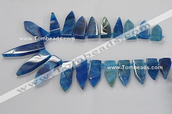 CTD2513 Top drilled 15*25mm - 16*50mm sticks agate gemstone beads