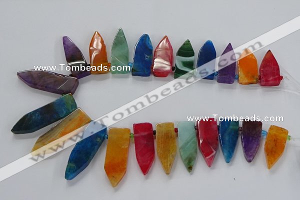 CTD2515 Top drilled 15*25mm - 16*50mm sticks agate gemstone beads