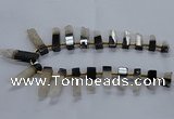 CTD2525 Top drilled 8*25mm - 11*50mm sticks druzy agate beads