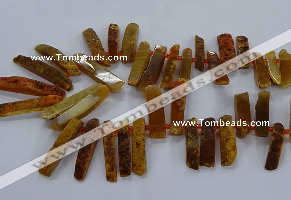 CTD2533 Top drilled 8*30mm - 11*50mm sticks agate gemstone beads