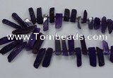 CTD2534 Top drilled 8*30mm - 11*50mm sticks agate gemstone beads