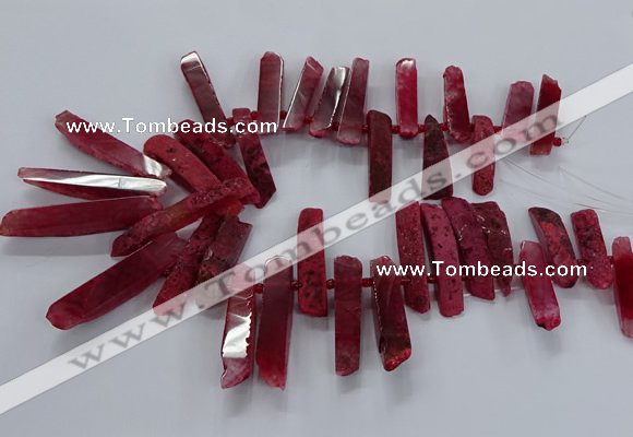 CTD2535 Top drilled 8*30mm - 11*50mm sticks agate gemstone beads