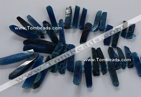 CTD2536 Top drilled 8*30mm - 11*50mm sticks agate gemstone beads