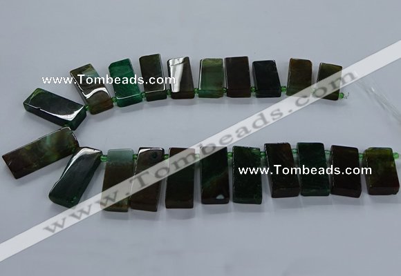 CTD2546 Top drilled 12*20mm - 15*40mm rectangle agate gemstone beads