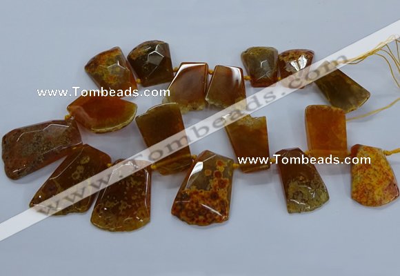 CTD2556 Top drilled 20*35mm - 30*45mm freeform agate gemstone beads