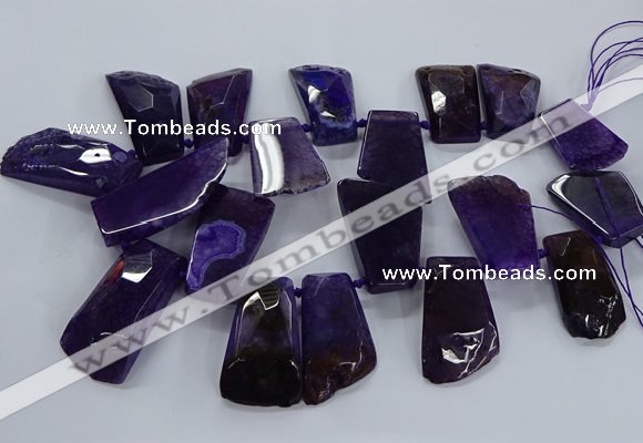 CTD2557 Top drilled 20*35mm - 30*45mm freeform agate gemstone beads