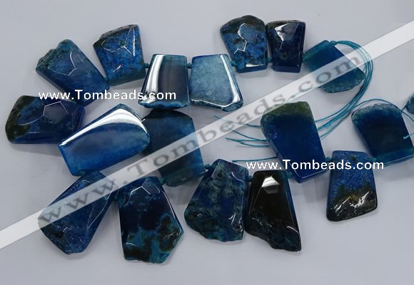 CTD2559 Top drilled 20*35mm - 30*45mm freeform agate gemstone beads