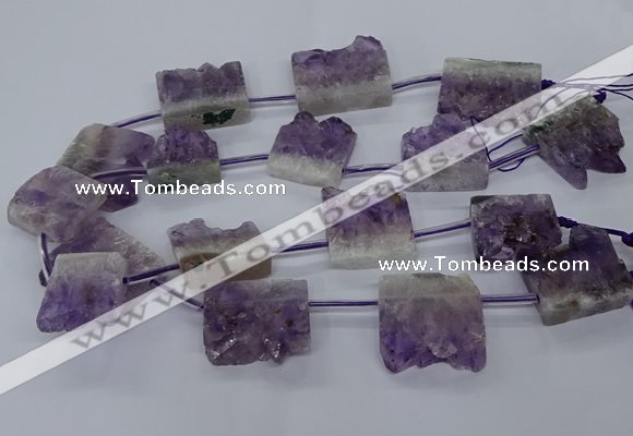 CTD2572 15.5 inches 28*30mm - 30*33mm freeform druzy amethyst beads