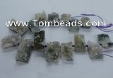 CTD2574 Top drilled 15*22mm - 25*45mm freeform druzy amethyst beads