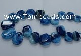 CTD2588 Top drilled 20*25mm - 30*40mm faceted freeform agate beads