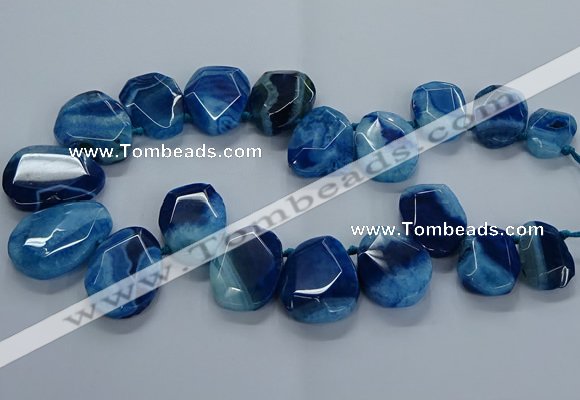 CTD2588 Top drilled 20*25mm - 30*40mm faceted freeform agate beads
