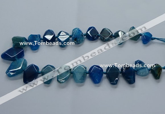 CTD2597 Top drilled 15*20mm - 25*35mm faceted freeform agate beads