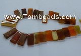 CTD2608 Top drilled 14*27mm - 16*42mm rectangle agate beads